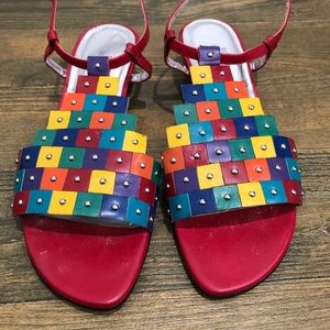 Ros Hommerson Multicolor‎ Leather Sandals Sz.7.5W